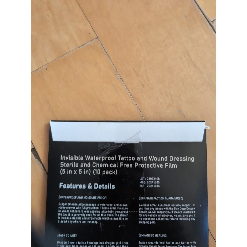 Dragon Sheath (Sterile) Tattoo Aftercare Bandage Skin Deep Medical 5 x 5 10pack‎